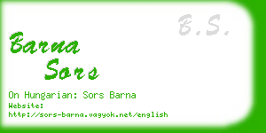 barna sors business card